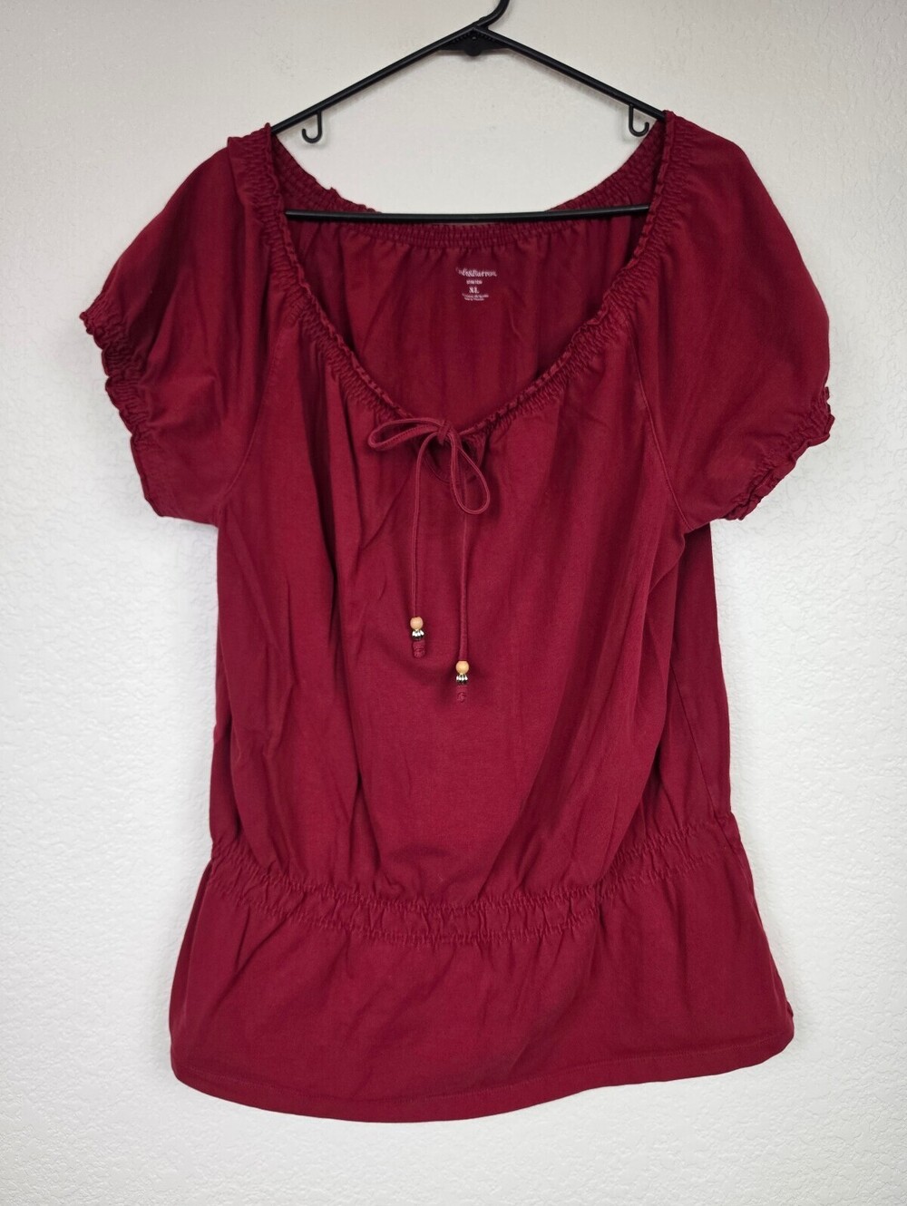 Croft & Barrow Stretch Red Cotton Blend Women's Top XL